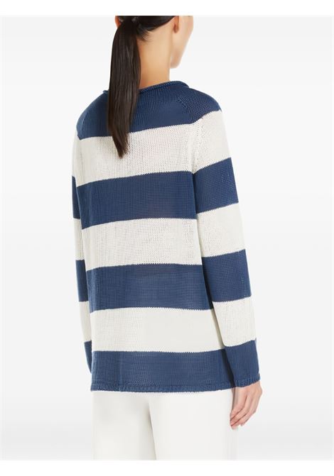 Maglia a righe in lino quarry in bianco e blu S Maxmara - donna 'S MAXMARA | 2519361133600019